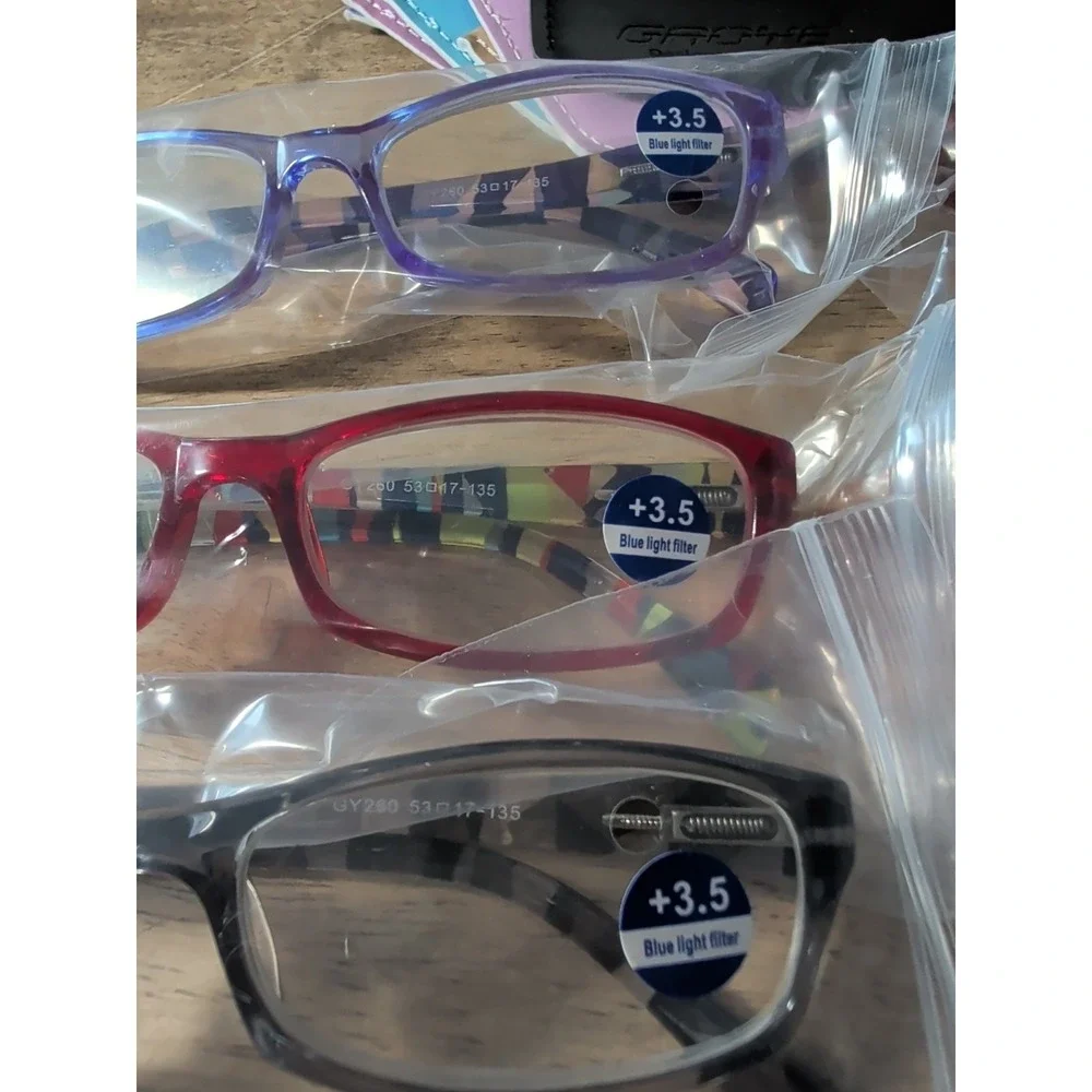 Ladies Reading Glasses 6 Pack Fashion Readers Eyeglasses Assorted &‎ Cases +3.50